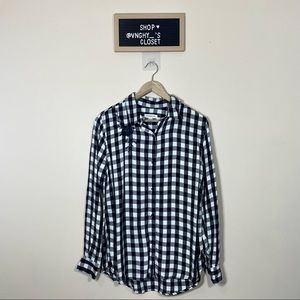 Beach Lunch Lounge Check Woven Top Black and White